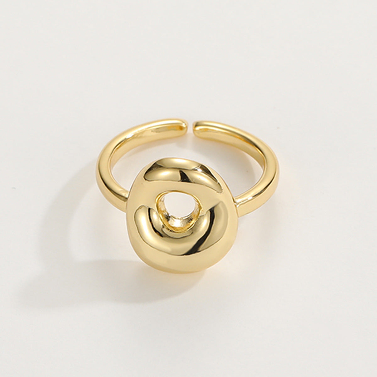 Adjustable English Letter Ring With Adjustable Opening