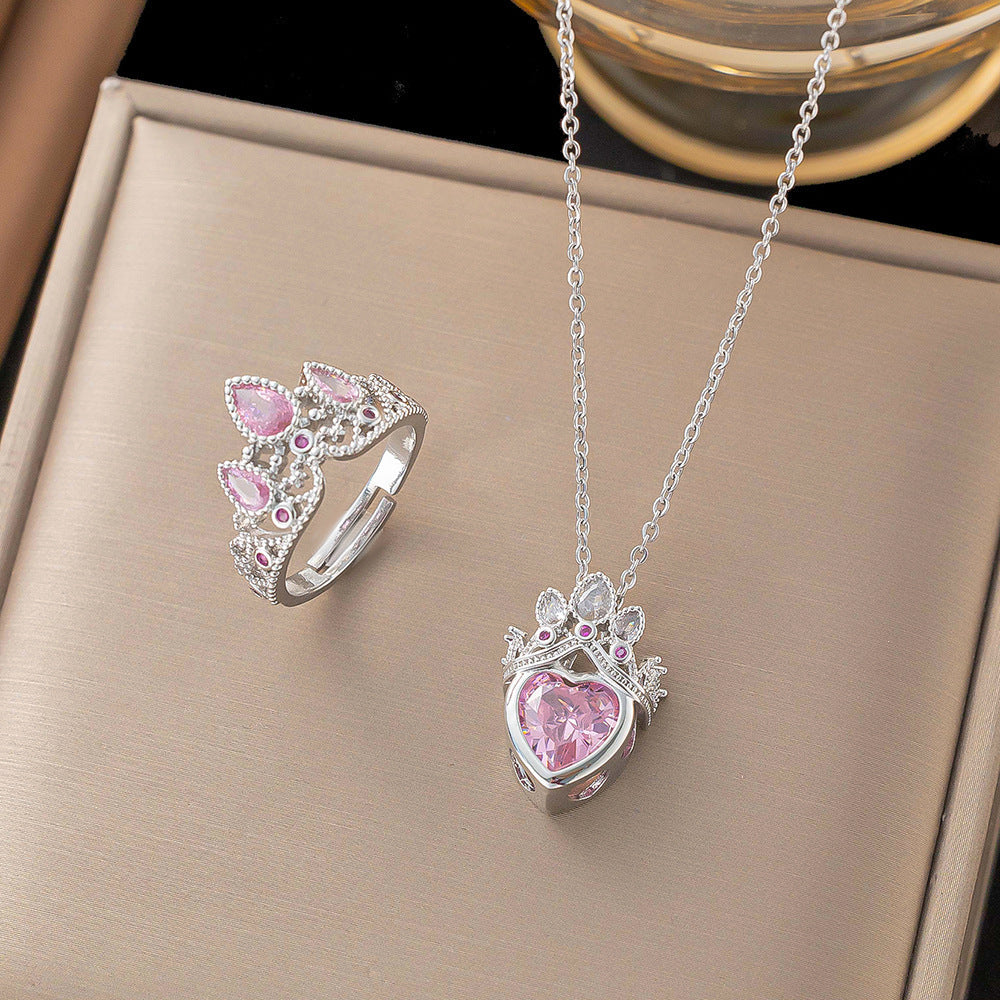 Affordable Luxury Adjustable Ring And Necklace Set