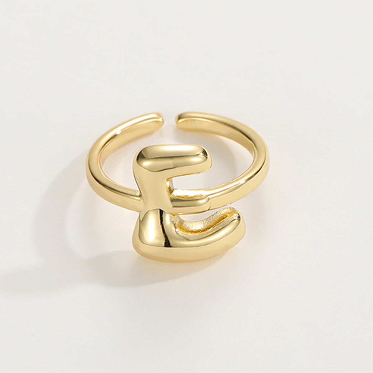 Adjustable English Letter Ring With Adjustable Opening