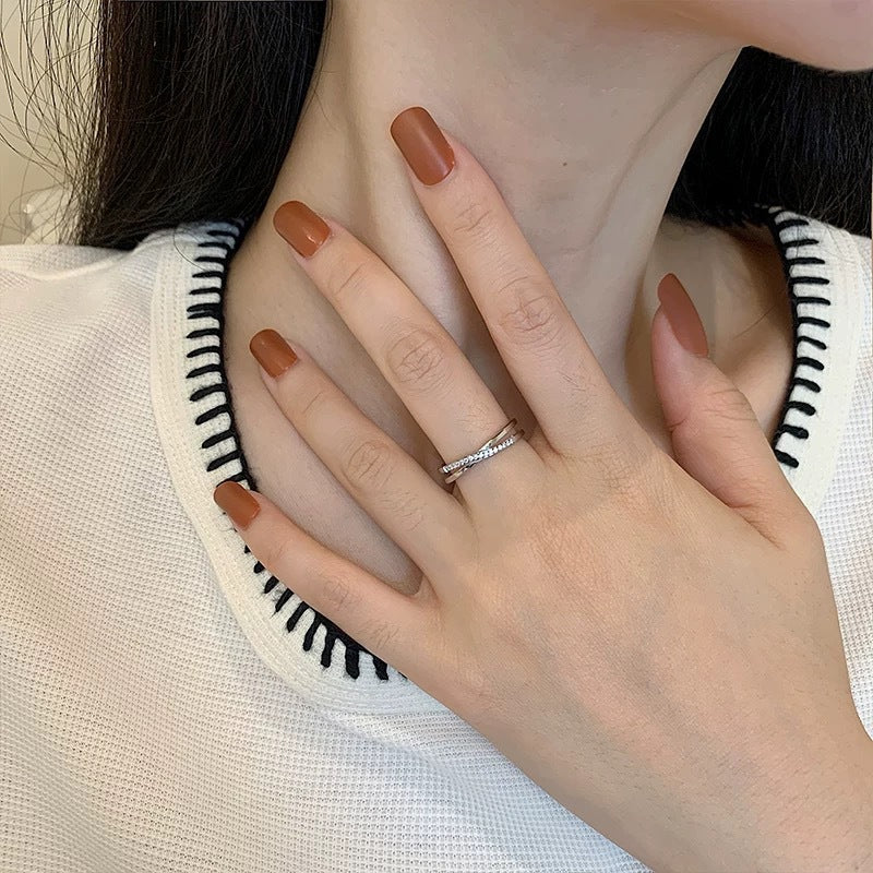 Non-fading Light-luxury Exquisite Zircon Cross Ring