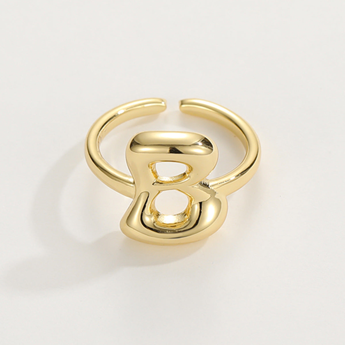Adjustable English Letter Ring With Adjustable Opening