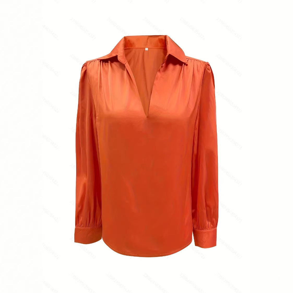 Satin Pleated Long Sleeve Top Womens