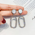 Newest Japanese And Korean-style Ultra-shiny Rhinestone Earrings That Make Your Face Look Slimmer