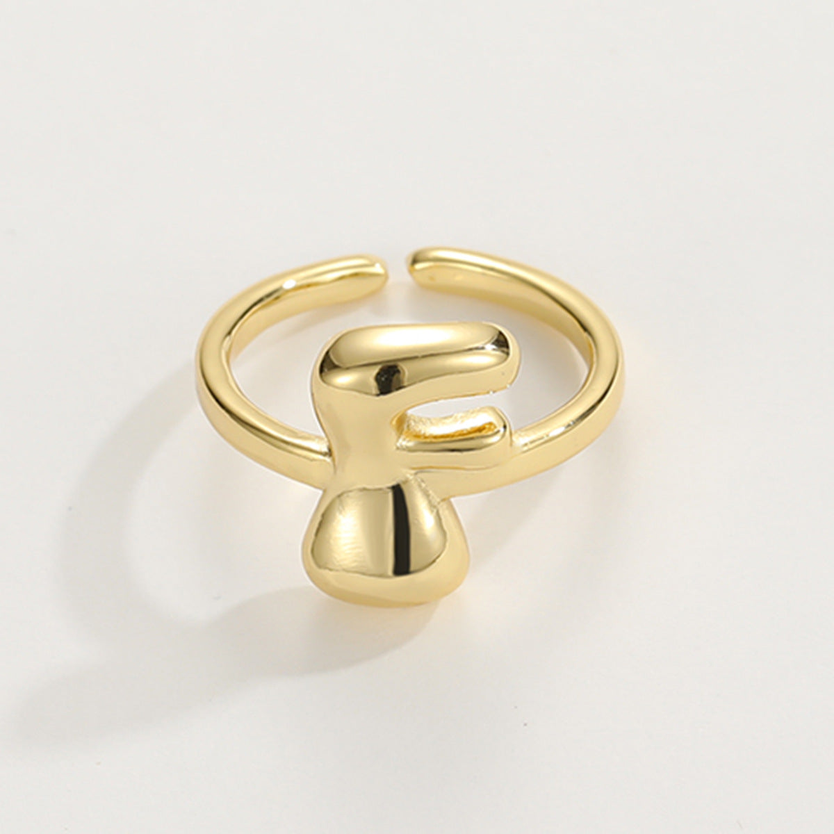 Adjustable English Letter Ring With Adjustable Opening