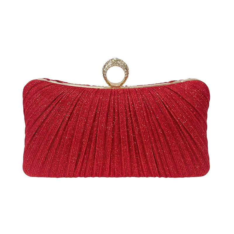 New Chinese-style Banquet Bag Women's Cross-body Pleated Dress
