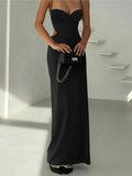 Backless Low-Cut Chic Girl Solid Color Halter Dress Womens New Sexy Slip Dress