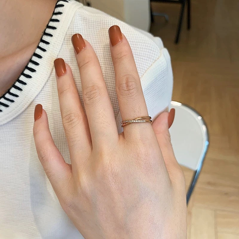Non-fading Light-luxury Exquisite Zircon Cross Ring