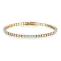 Fashionable Womens Single-row Fully Diamond-encrusted Crystal-gold Plated Bracelet