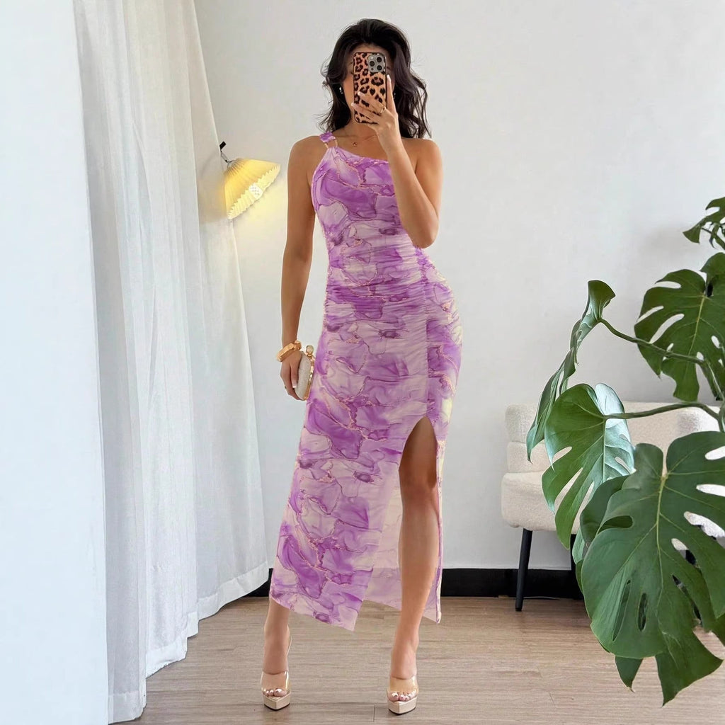 Casual Printed Split Dress