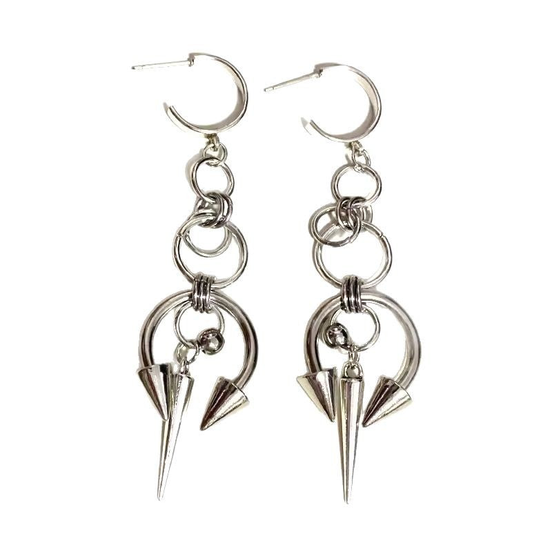 Gothic Sewing Rivet Two-Way Spiked Earrings