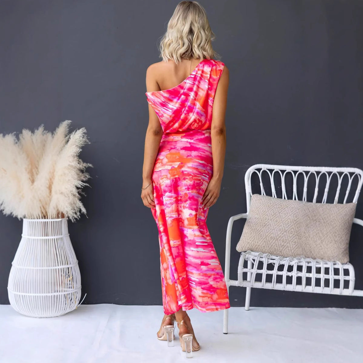 New Arrival Split-hem Sleeveless Printed Dress