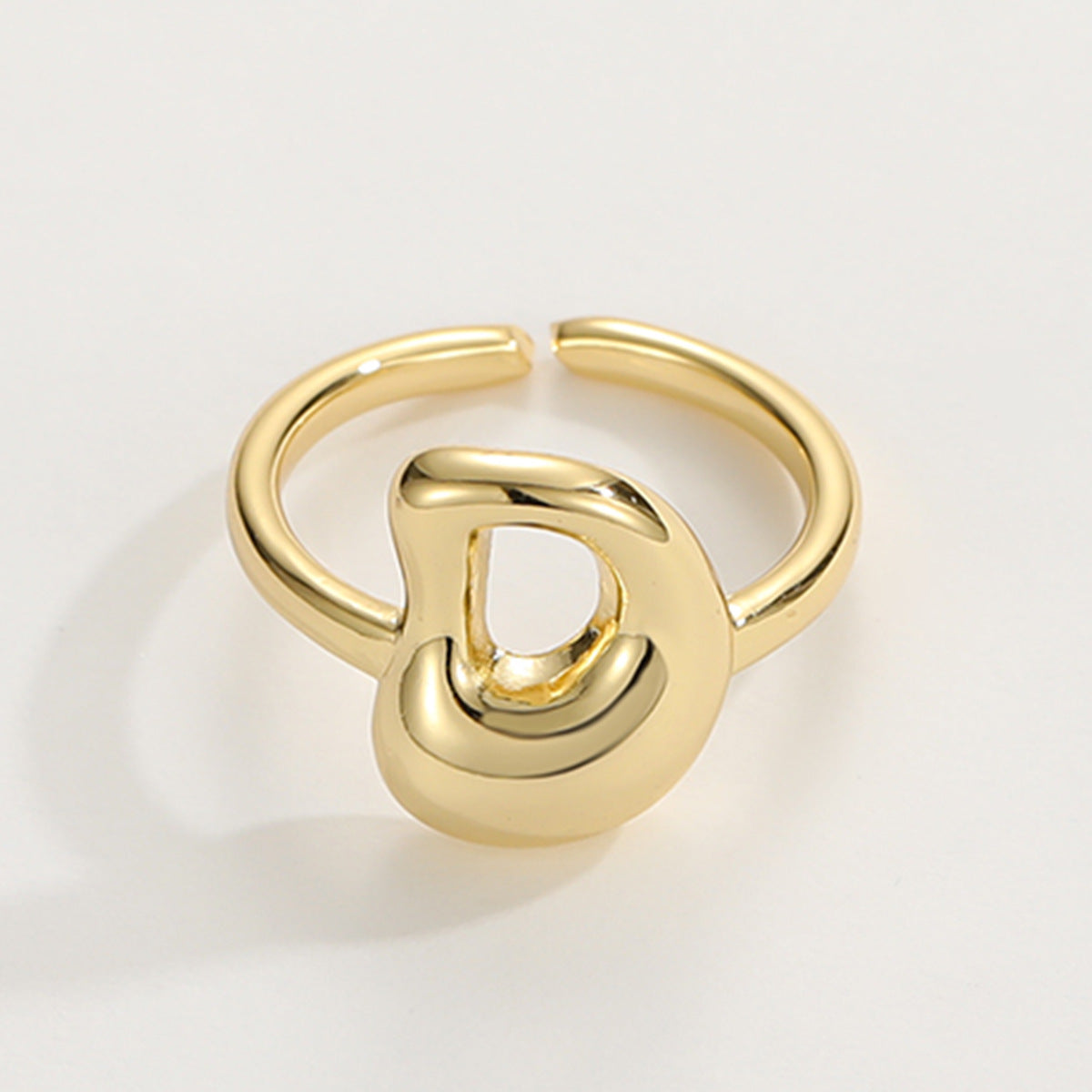 Adjustable English Letter Ring With Adjustable Opening