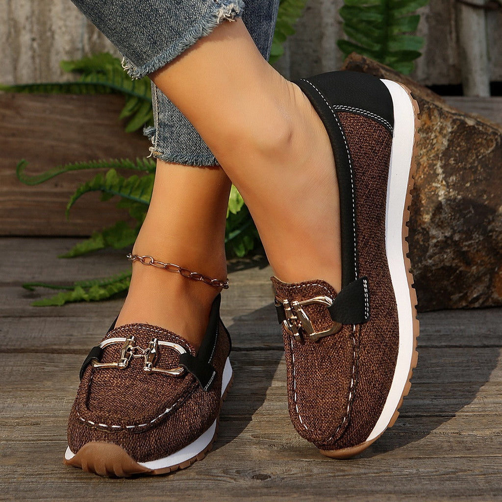 Spring New Arrival Plus-Size Chain-Buckle Slingback Womens Shoes