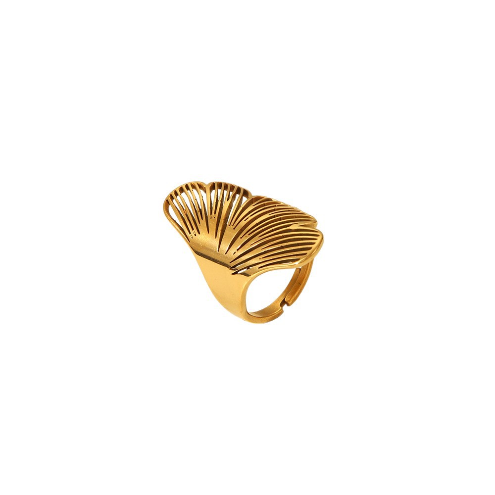 Cross-border New Product Influencer Hollow Maple Leaf Ring