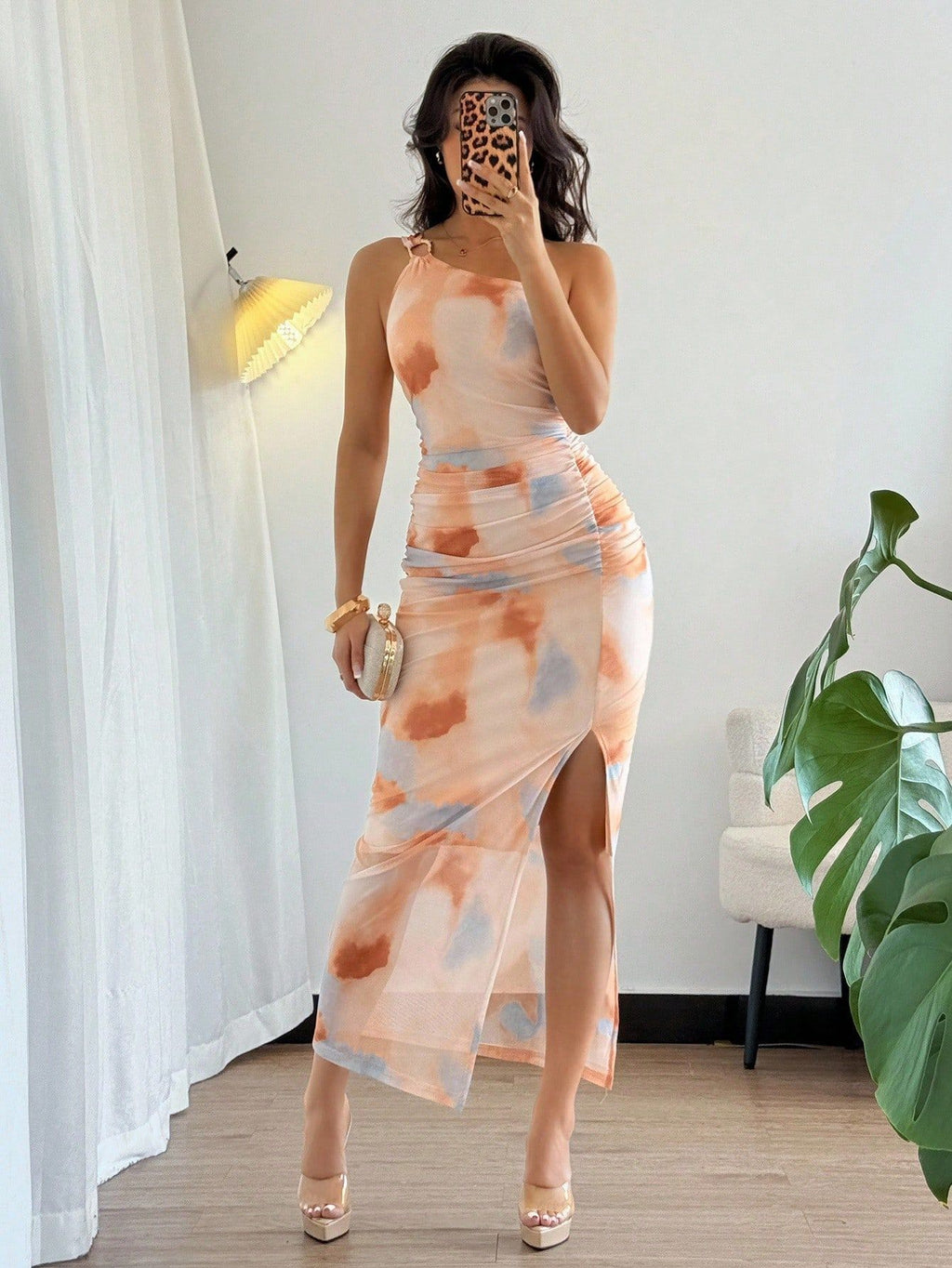 Casual Printed Split Dress