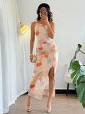 Casual Printed Split Dress