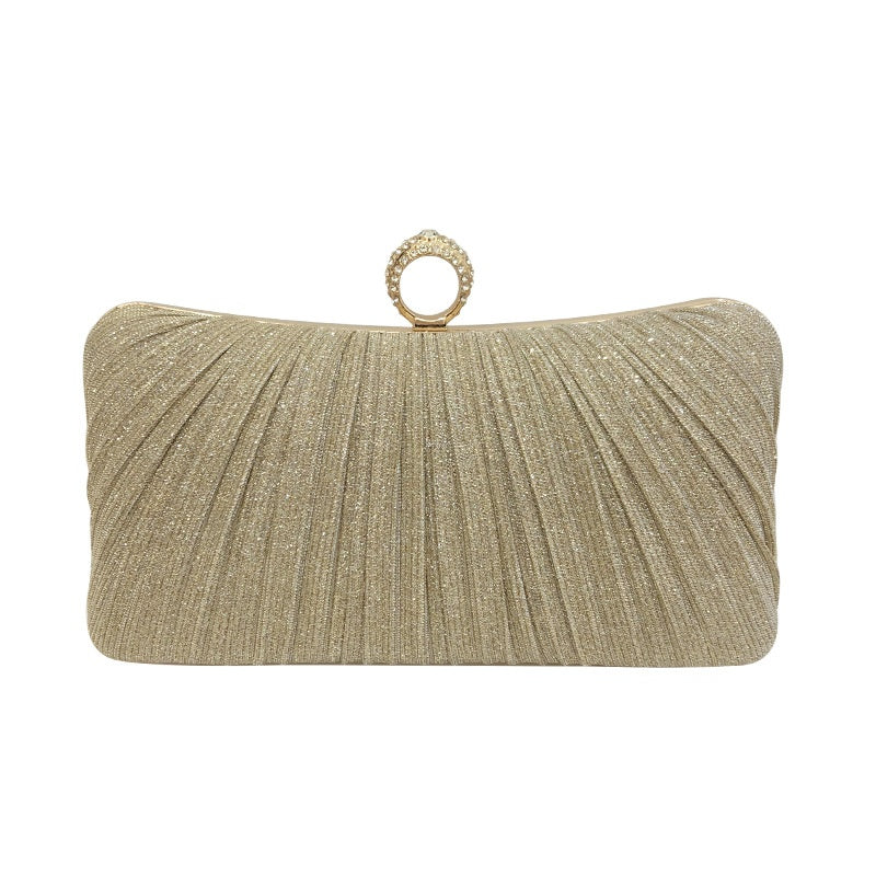 New Chinese-style Banquet Bag Women's Cross-body Pleated Dress