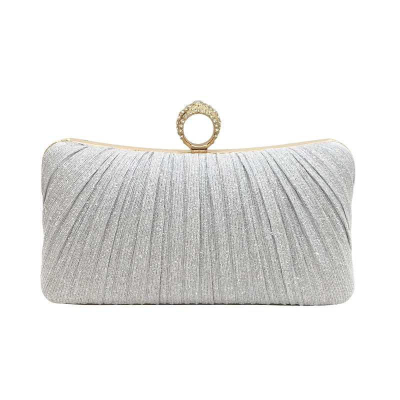 New Chinese-style Banquet Bag Women's Cross-body Pleated Dress