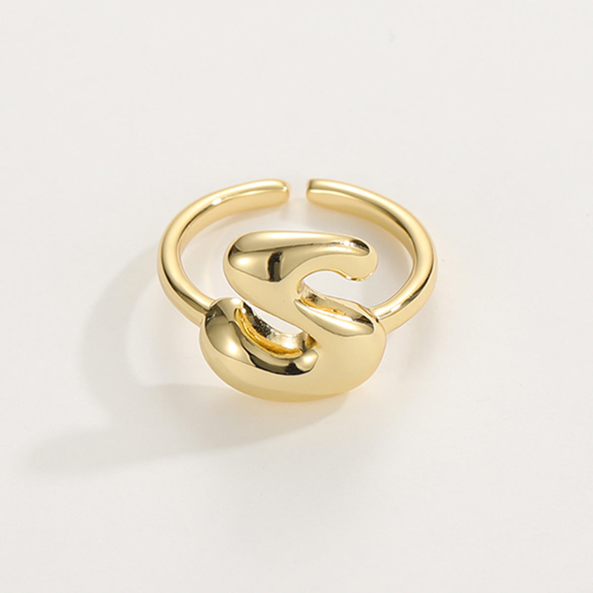 Adjustable English Letter Ring With Adjustable Opening