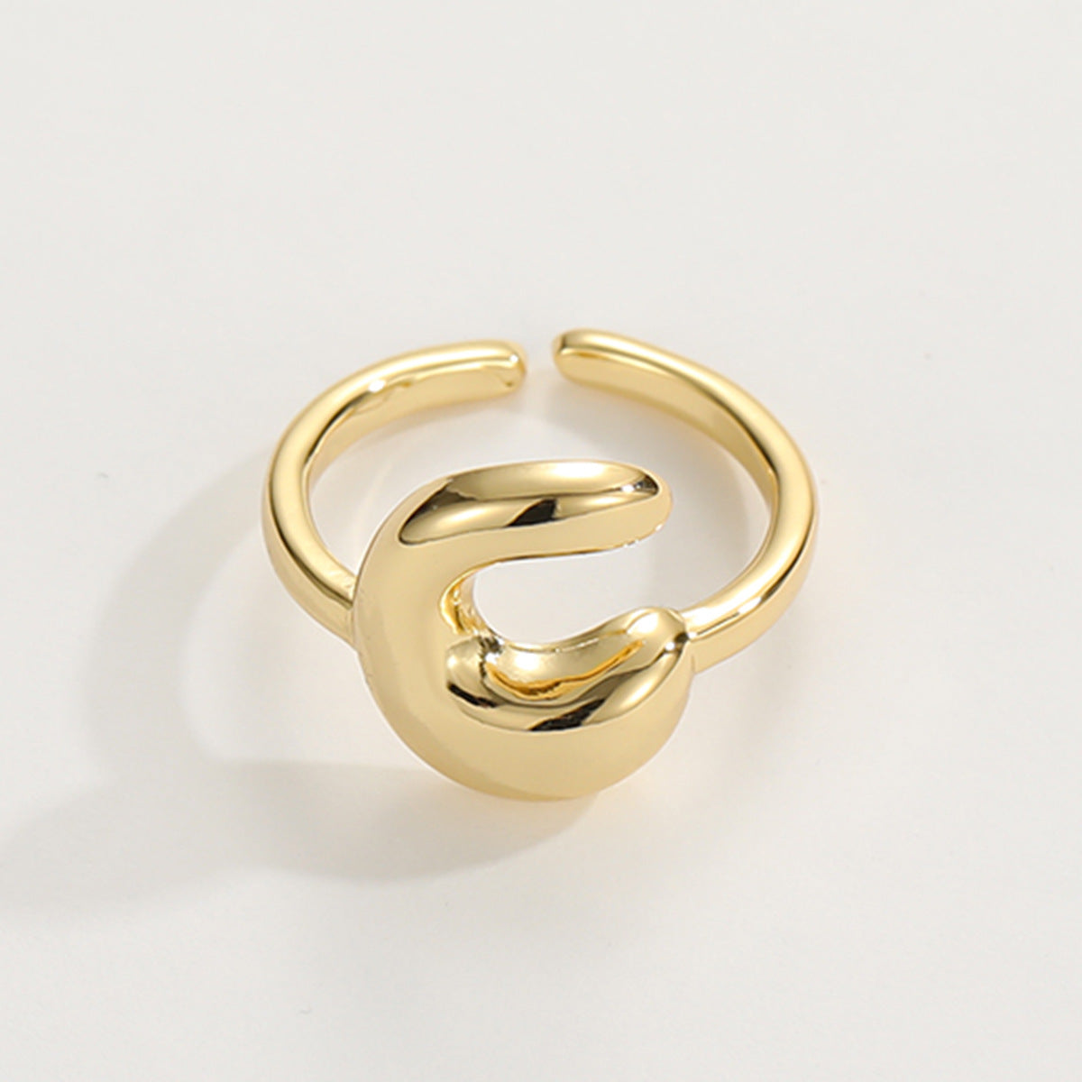 Adjustable English Letter Ring With Adjustable Opening