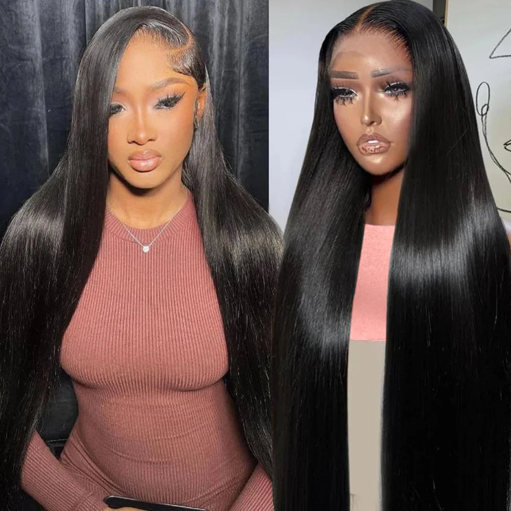 250% Straight Pre Cut Glueless Wig Human Hair Transparent 13x4 HD Lace Frontal Wig Bone Straight Pre Plucked Soft With Baby Hair
