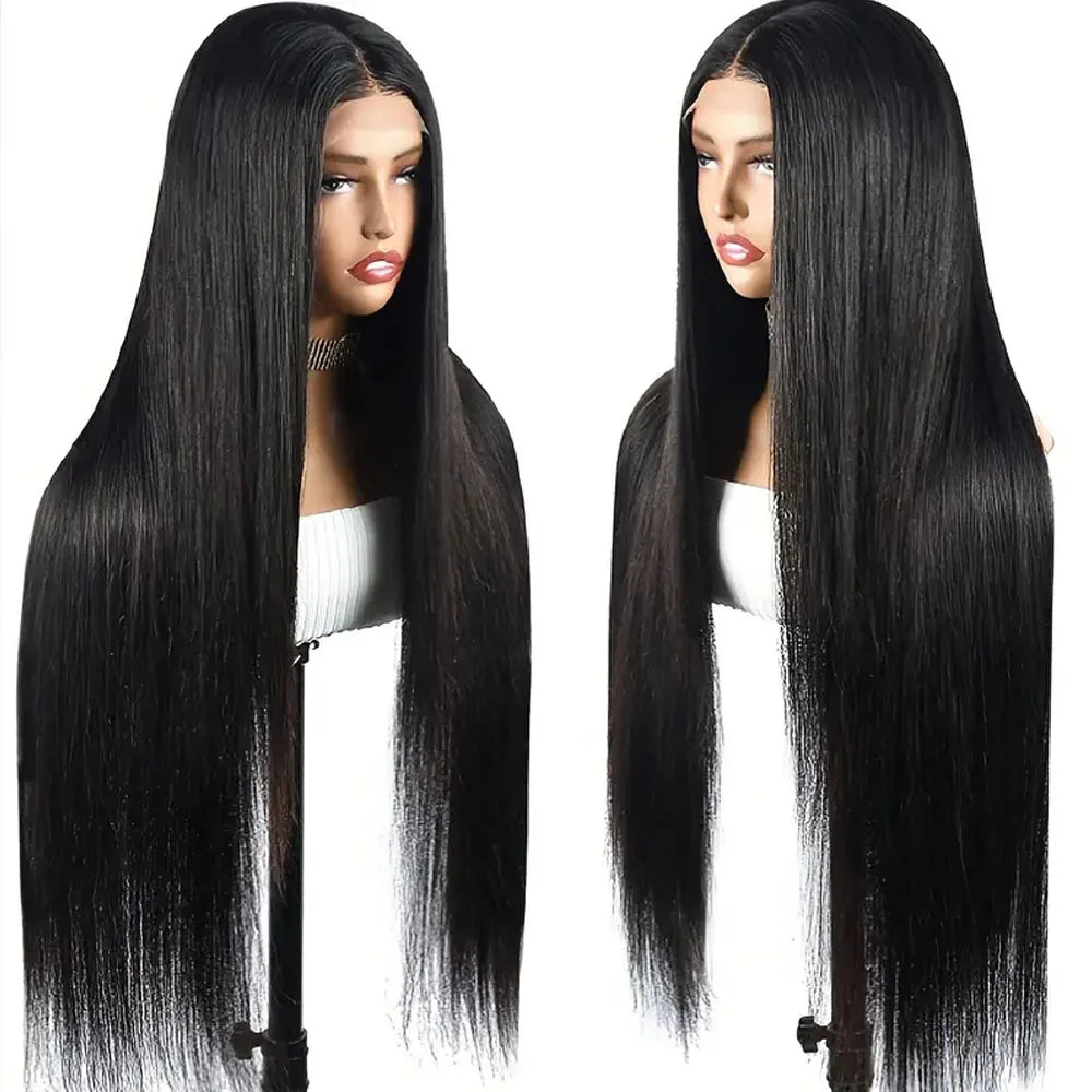 250% Straight Pre Cut Glueless Wig Human Hair Transparent 13x4 HD Lace Frontal Wig Bone Straight Pre Plucked Soft With Baby Hair