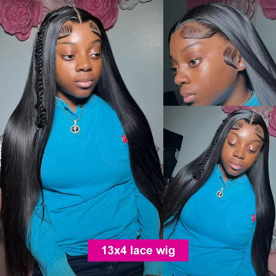 300 Density 30 36 Inch Straight Lace Front Human Hair Wigs 13x4 13x6 HD Lace Frontal Wig Remy Glueless Straight Human Hair