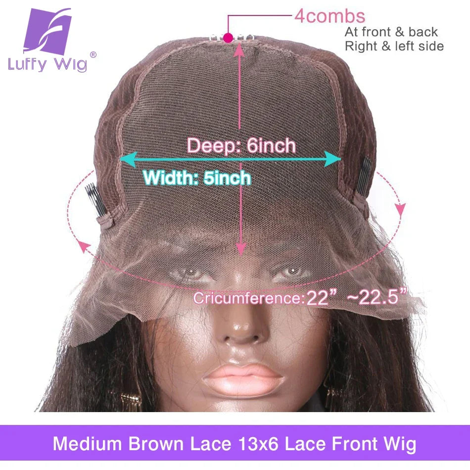 Yaki Straight HD Transparent Lace Wig 13x6 Lace Front Human Hair Wigs Brazilian Lace Frontal Wig Yaki Preplucked Remy Hair LUFFY