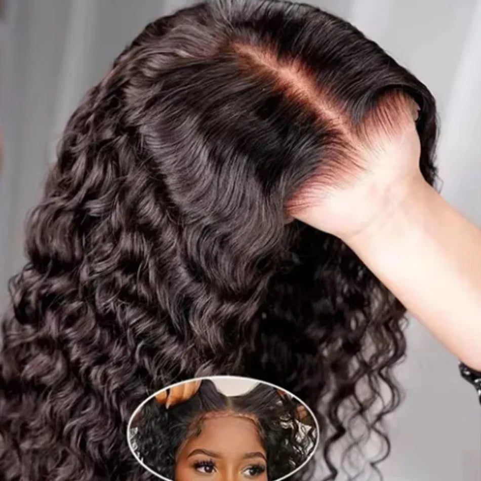 Human Hair 13x6 HD Kinky Curly Lace Frontal Wigs Deep Curls Brazilian 13X4 Closure Wear And Go Wigs Isee Glueless Ready To Wear