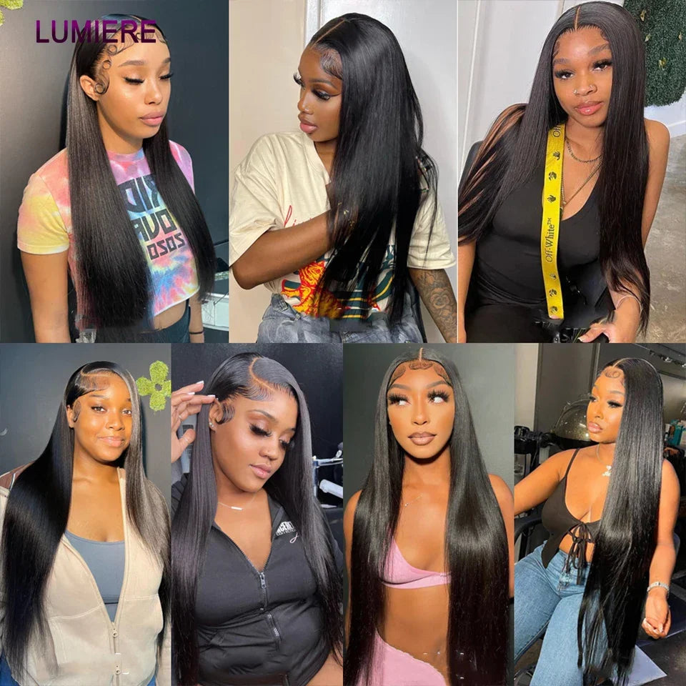 Bone Straight Human Hair Bundles With Closure 6x6/5x5 HD Transparent 100% Raw Virgin Human Hair Weave Extension 2X6 Lace Closure