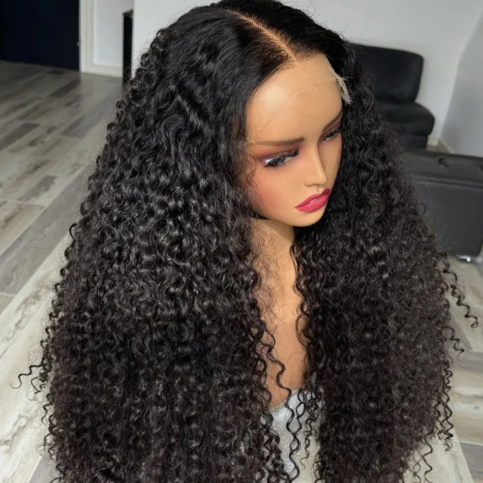 Human Hair 13x6 HD Kinky Curly Lace Frontal Wigs Deep Curls Brazilian 13X4 Closure Wear And Go Wigs Isee Glueless Ready To Wear