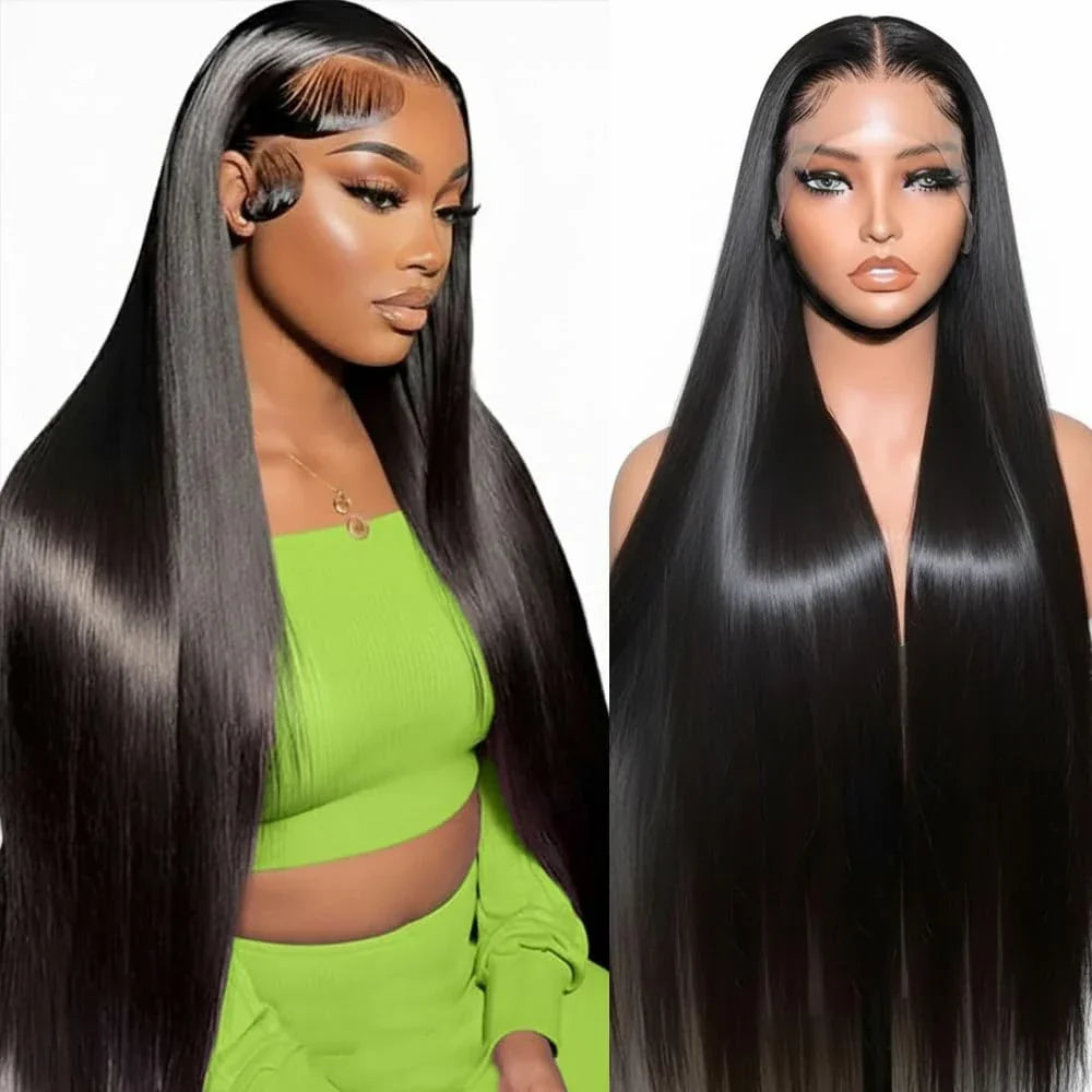 42 44 Inch Lace Front Human Hair Wigs 13x4 13x6 Transparent Lace Bone Straight Wig Brazilian 250 Density Frontal Wigs For Women