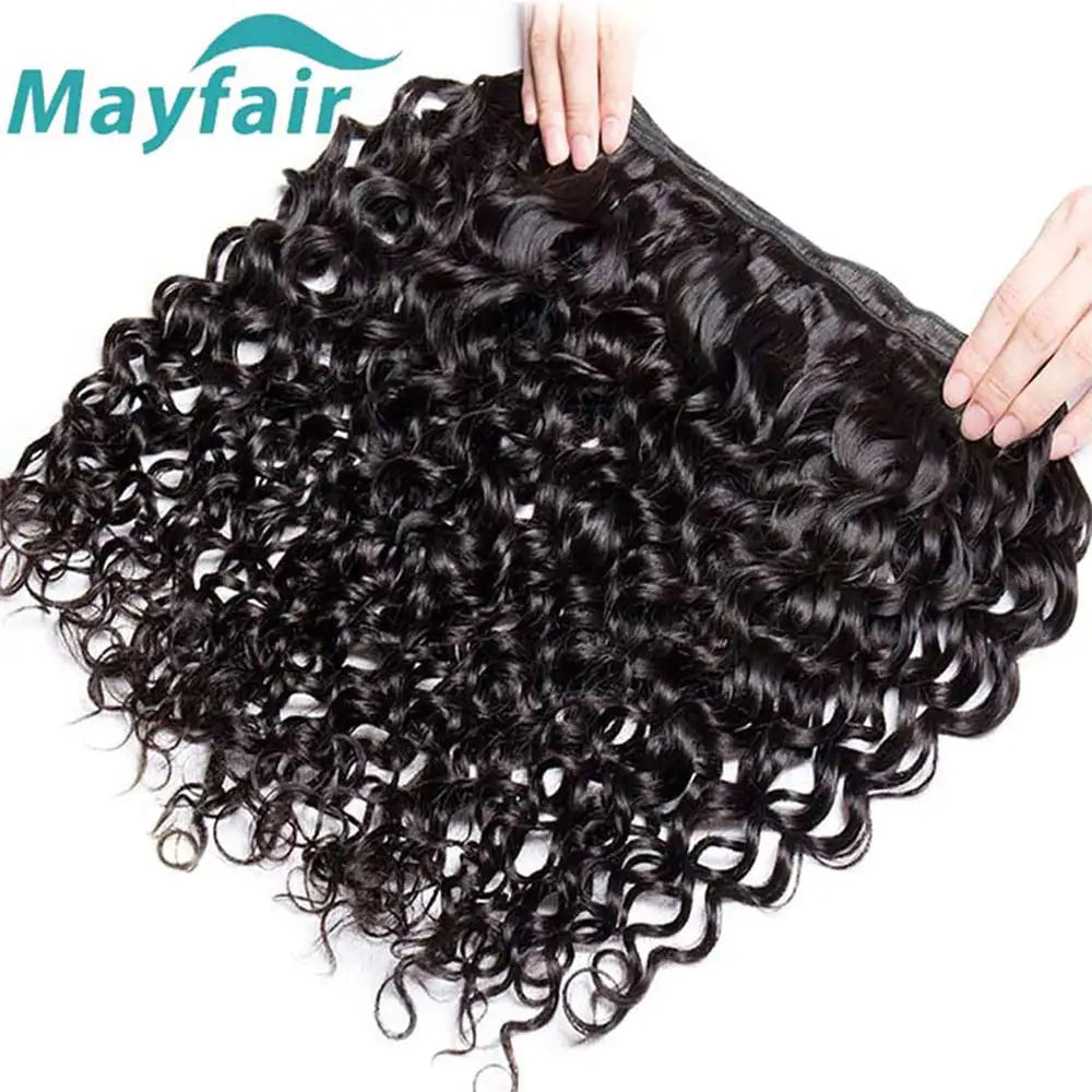 Human Hair Water Wave Human Hair Bundles Curly Wave Bundles Brazilian Human Hair Natural Color 12A 30 32Inch 1/3/4Bundles