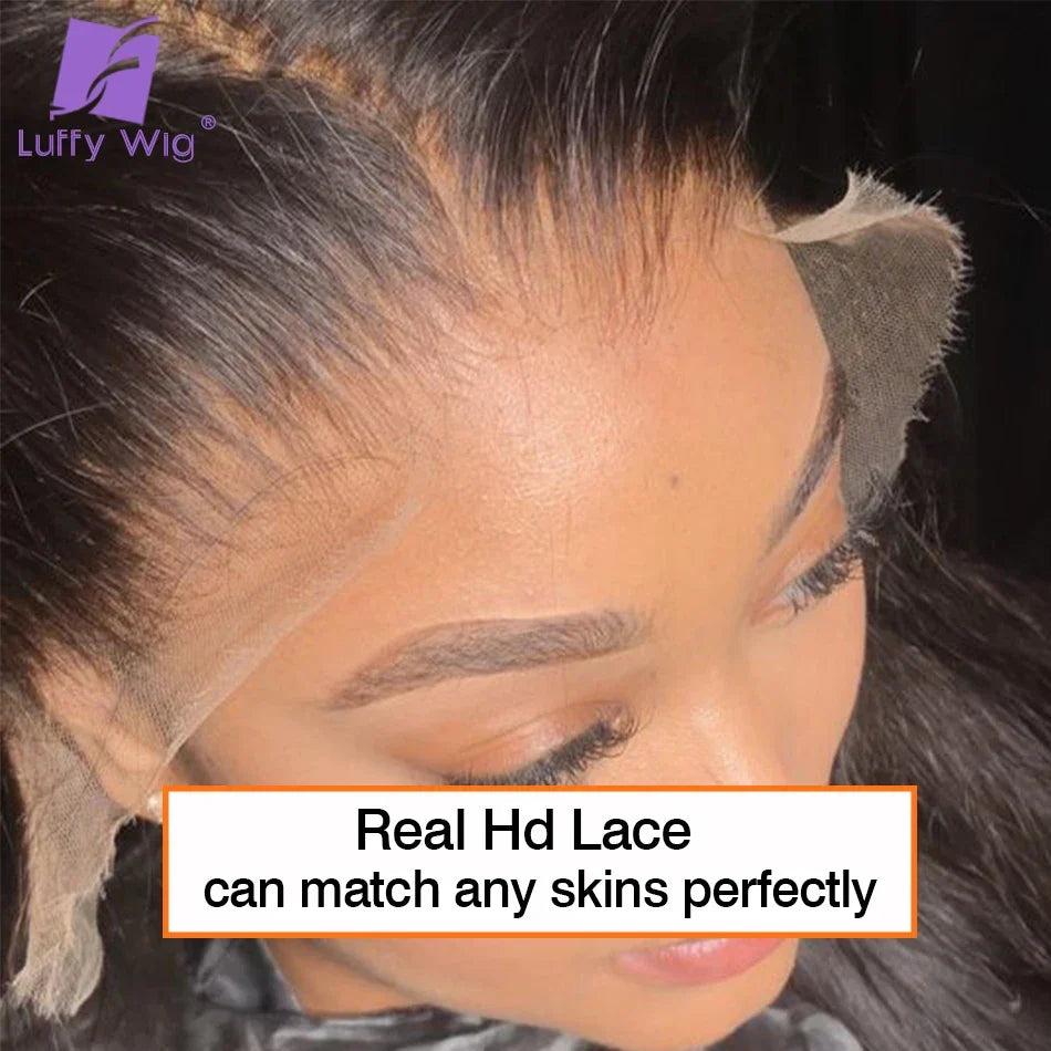 Yaki Straight HD Transparent Lace Wig 13x6 Lace Front Human Hair Wigs Brazilian Lace Frontal Wig Yaki Preplucked Remy Hair LUFFY