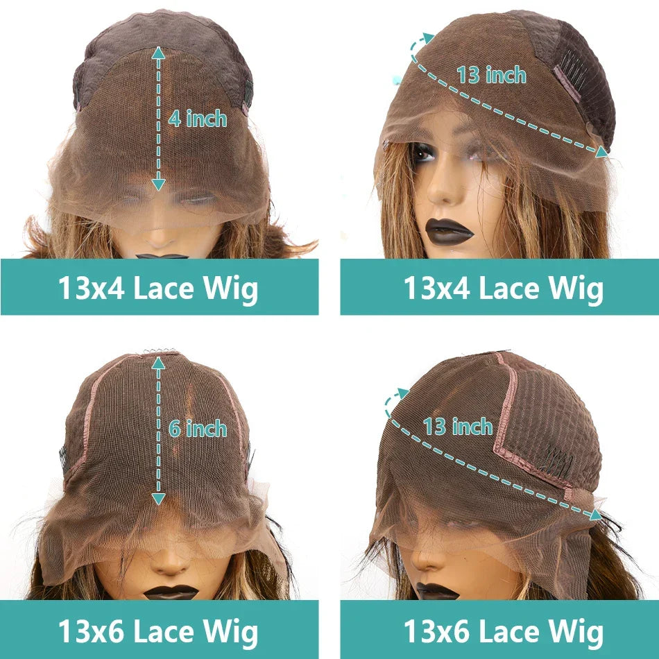 250 Density P4/27 Honey Blonde Highlight Wig 30 Inch 13x4 13X6 HD Body Wave Lace Front Human Hair HD Pre Plucked with Baby Hair