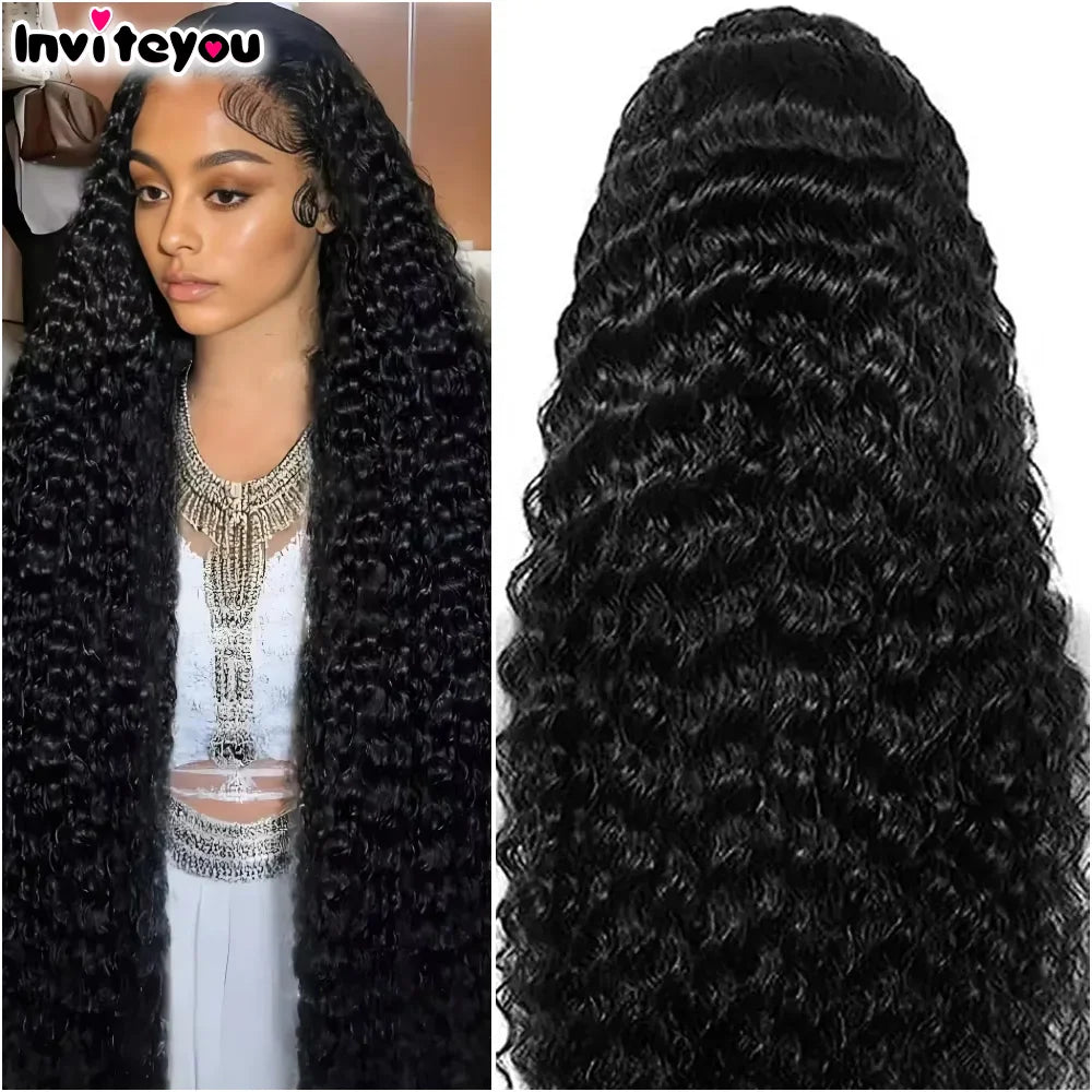 18-30 Inch Deep Wave 13x4 Lace Front Human Hair Wigs 200% Density Remy 13x6 Hd Lace Frontal Wig For Black Women 4x4 Water Wig