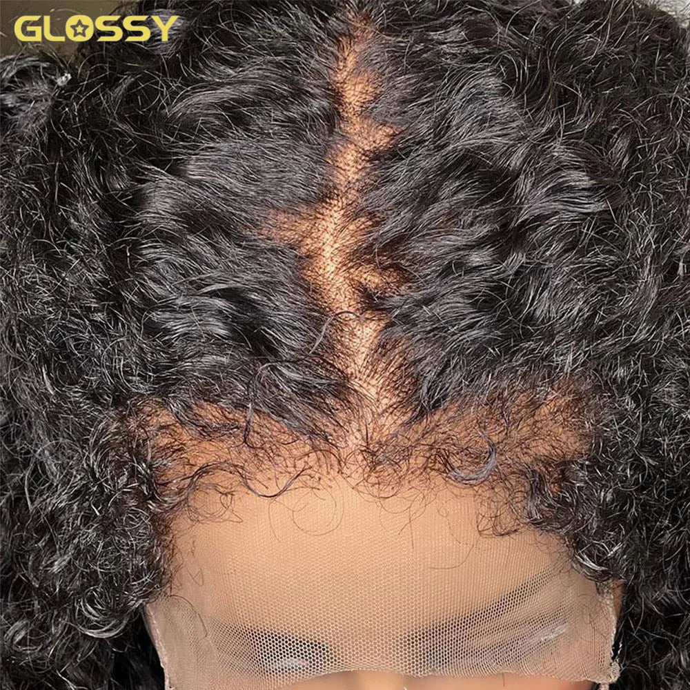 250% 13x6 HD Kinky Curly Wigs Human Hair Deep Wave Curly Lace Front Wigs Kinky Curly 4C Edges 13X4 Lace Frontal Wig For Women