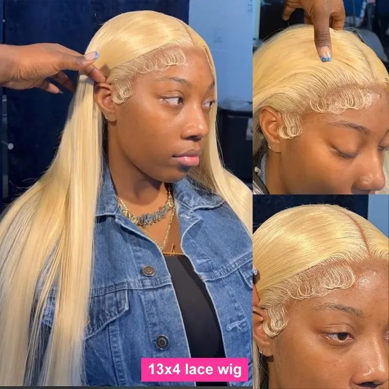 250 Density Human Hair Wigs Blonde 613 Lace Front Wigs 13x6 Straight Human Hair Lace Frontal Wig Brazilian Hair Wigs for Women