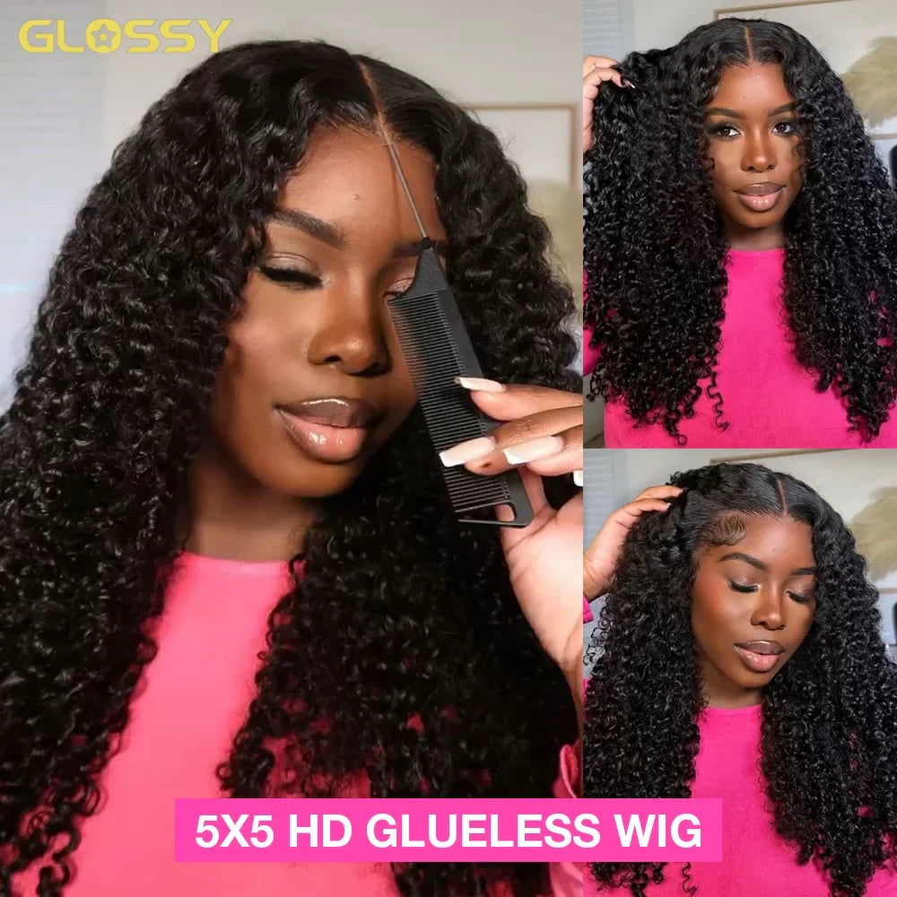 250 Density 13x6 Hd Afro Kinky Curly Wig 100% Human Hair 13x4 4c Edges Frontal Deep Wave Curly Lace Front Wigs For Women on sale