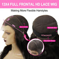 Wow Angel 250% 13x6 HD Lace Front Wig Swiss Lace Melt Skin Pre Plucked Natural Scalp Body Wave Human Hair Wig For Woman Glueless