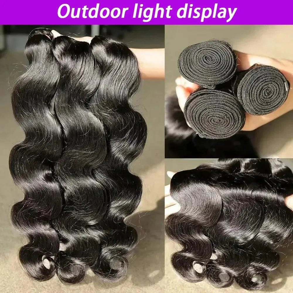 Body Wave Brazilian Human Hair Bundles Unprocessed Virgin Hair Weave 26 28 30 32 Inches 4Bundles Body wave Human Hair Extensions
