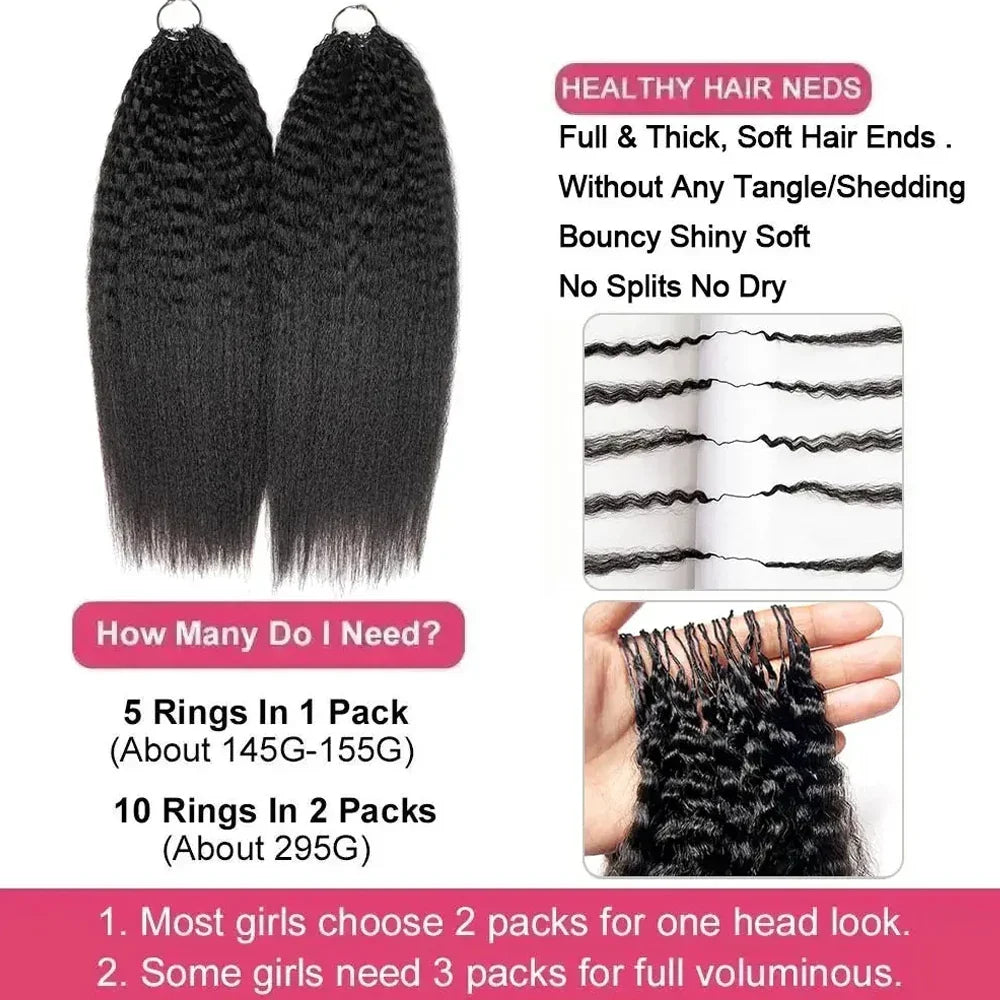 Kinky Straight Feather Crochet Human Hair Braid Hair Extensions Knotless Invisible Knot Pre-Separated Brazilian Human Bundles
