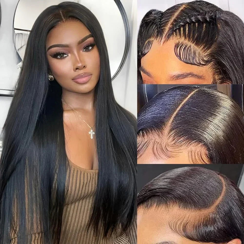 42 44 Inch Lace Front Human Hair Wigs 13x4 13x6 Transparent Lace Bone Straight Wig Brazilian 250 Density Frontal Wigs For Women