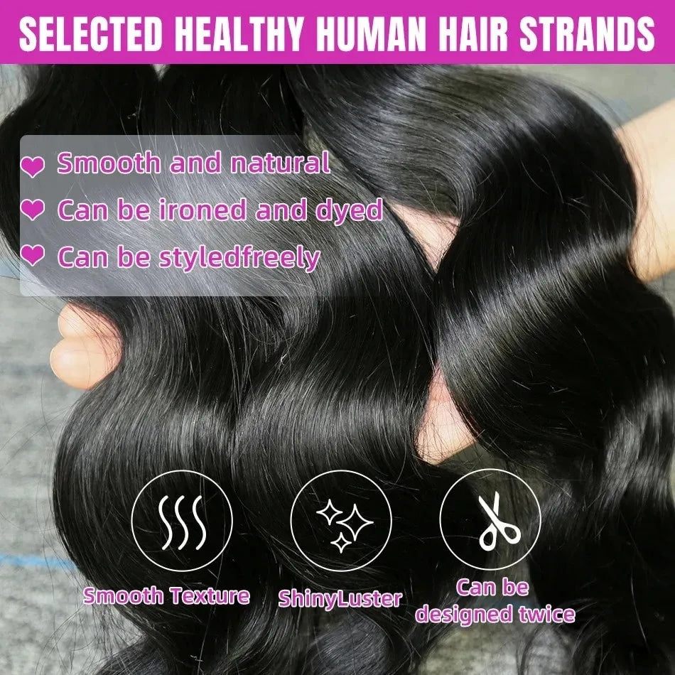Body Wave Brazilian Human Hair Bundles Unprocessed Virgin Hair Weave 26 28 30 32 Inches 4Bundles Body wave Human Hair Extensions