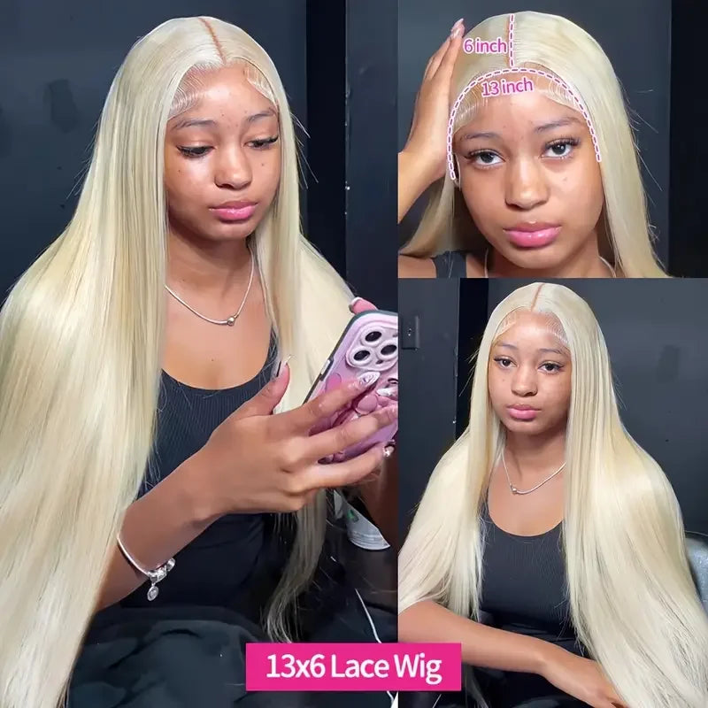 250 Density Human Hair Wigs Blonde 613 Lace Front Wigs 13x6 Straight Human Hair Lace Frontal Wig Brazilian Hair Wigs for Women