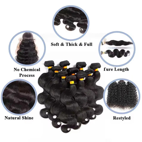 12A Body Wave Human Hair Bundles 34 Inch Human Hair Unprocessed Brazilian Virgin 3 4 Pcs Raw Hair Bundles Weave Extensions