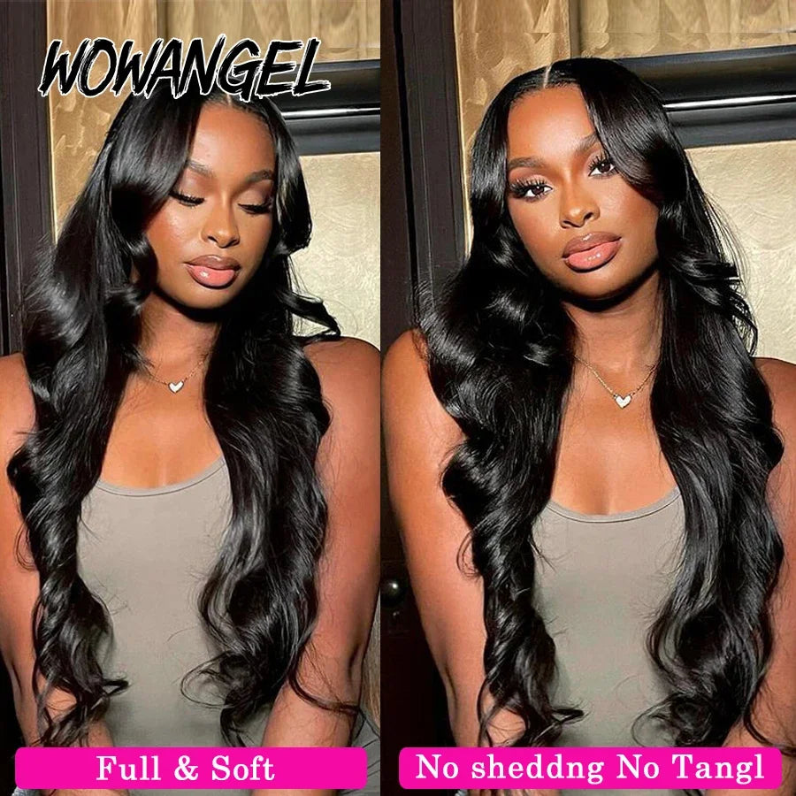 Wow Angel Glueless 250% Real HD Lace Closure Wigs 7X7/6x6/5X5 HD Closure Wig Body Wave Pre Plucked Human Hair Wigs For Women