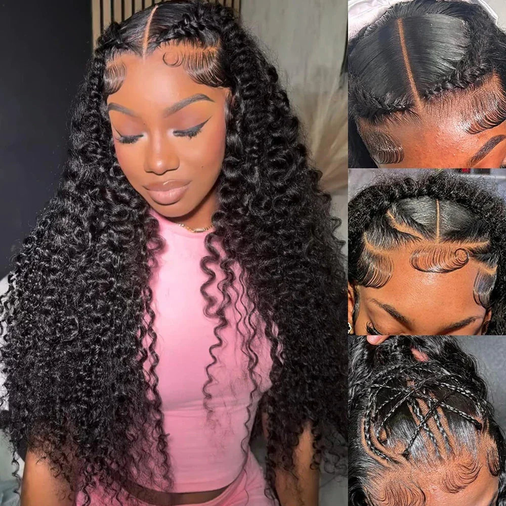 40 42 Inch Deep Curly Wave Human Hair Wigs 13x4 13x6 HD Lace Frontal Wigs Glueless 5x5 Closure 3 Seconds To Wear For Beginners