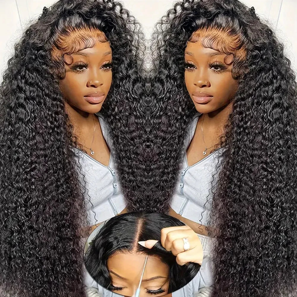 40 42 Inch Deep Curly Wave Human Hair Wigs 13x4 13x6 HD Lace Frontal Wigs Glueless 5x5 Closure 3 Seconds To Wear For Beginners