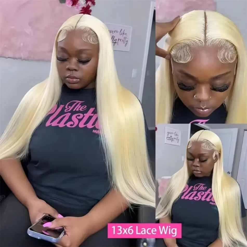 250 Density Human Hair Wigs Blonde 613 Lace Front Wigs 13x6 Straight Human Hair Lace Frontal Wig Brazilian Hair Wigs for Women